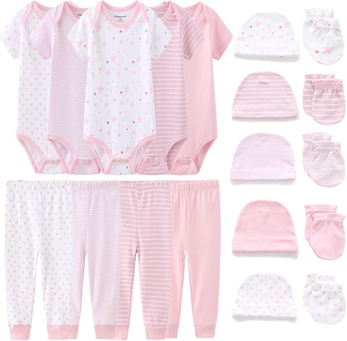 Kiddiezoom Unisex Baby Layette Essentials Giftset Clothing Set 19-Piece by Kiddiezoom