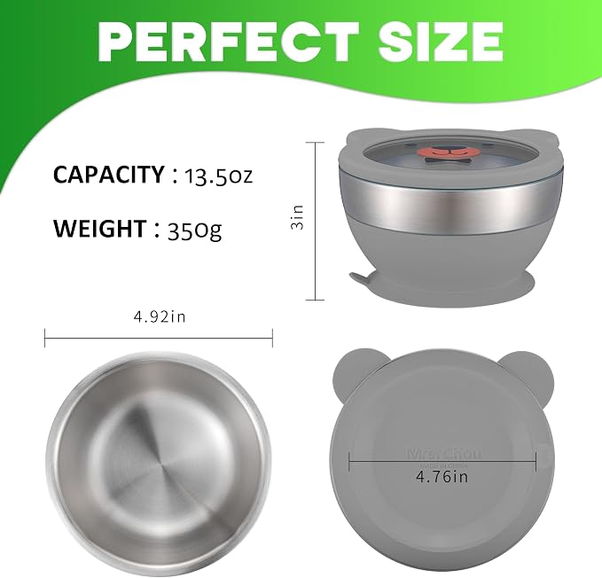 Suction Bowl and Spoon Set for Babies and Toddlers Non-Slip Silicone Suction - Image 9