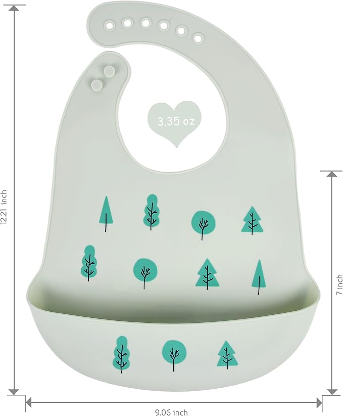 2 Pack Silicone Baby Bibs Adjustable Fit Waterproof Bib - Image 2
