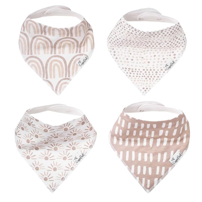 Copper Pearl 4 Pack Soft Cotton Baby Bibs by CopperPearl