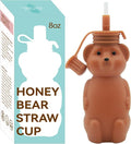 Honey Bear Silicone Straw Cup, Babies Water Drinking Cup, 8-Ounce Therapy Sippy by Mootikar