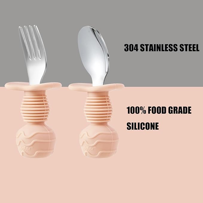 PandaEar 6 Pack Stainless Steel Toddler Spoons and Fork Feeding Set - Image 4
