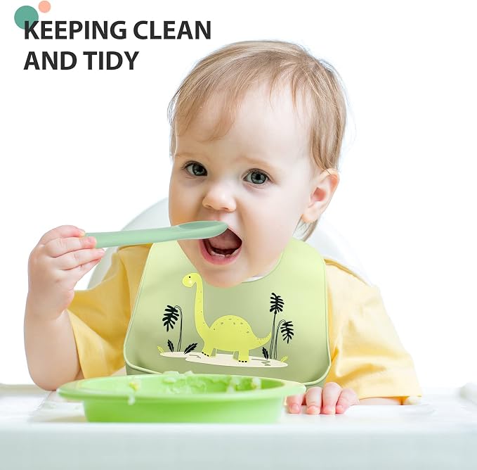 Zhanmai 3 Pack Silicone Bibs for Babies - Image 5