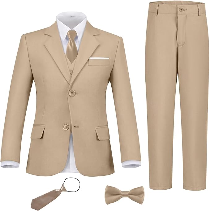 Boys Suit Set Slim Fit Kids Formal Suits Toddler Tuxedo Wedding Prom Classic by FxzpiodiMENSSUITS