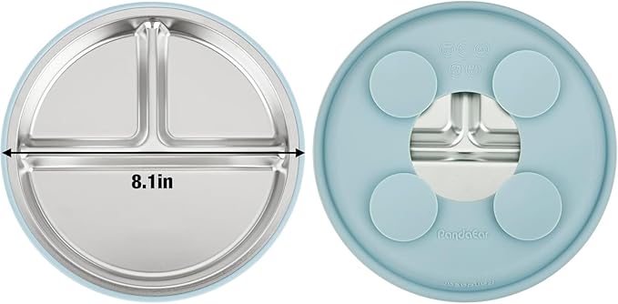PandaEar 8PCS Baby Feeding Set | Stainless Steel Suction Plates and Bowls - Image 4