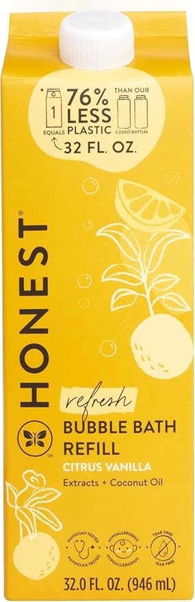 The Honest Company Foaming Bubble Bath Refill Carton | Gentle by TheHonestCompany