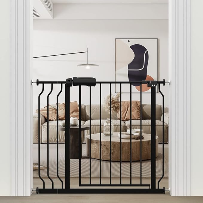 WAOWAO Baby Gate 33.86-38.58" Extra Wide Pressure Mounted Walk Through Swing by WAOWAOBABYSAFETYPRODUCTS