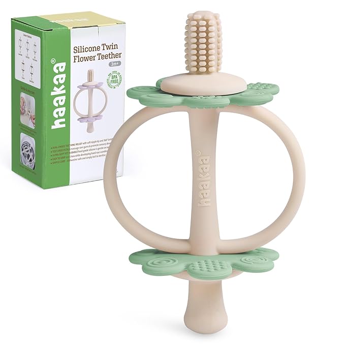 haakaa Silicone Baby Teething Toys, Nipple-Shaped End by haakaa