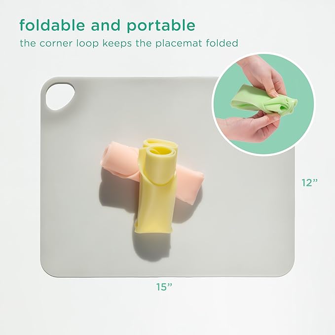Olababy Fold N Go Silicone Placemat w Travel Case | Dishwasher Safe, BPA Free - Image 2