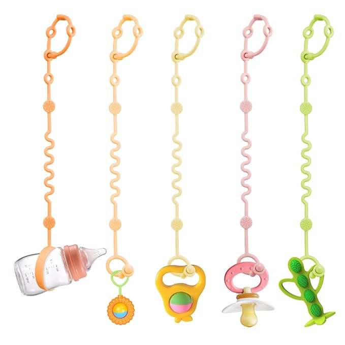 Toy Straps for Baby, Silicone Baby Tether Pacifier Clip, No Throw Baby Travel by LittleHugs