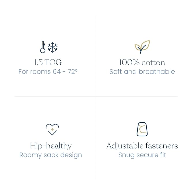 HALO 100% Cotton Sleepsack Swaddle, 3-Way Adjustable Wearable Blanket, TOG 1.5 - Image 6