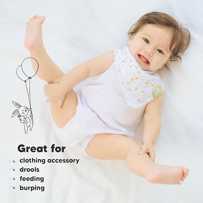 KeaBabies 8-Pack Organic Baby Bandana Bibs - Image 5