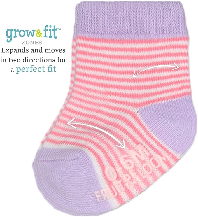 Fruit of the Loom Baby 14-Pack Grow & Fit Flex Zones Cotton Stretch Socks - Image 2