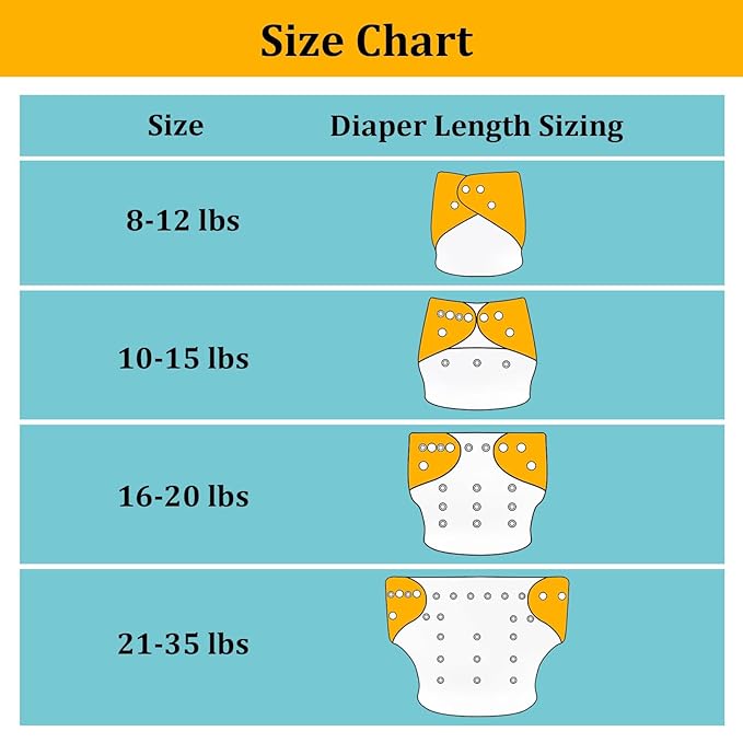 babygoal Reusable Cloth Diapers 6 Pack+6pcs Microfiber Inserts+4pcs Rayon from - Image 5