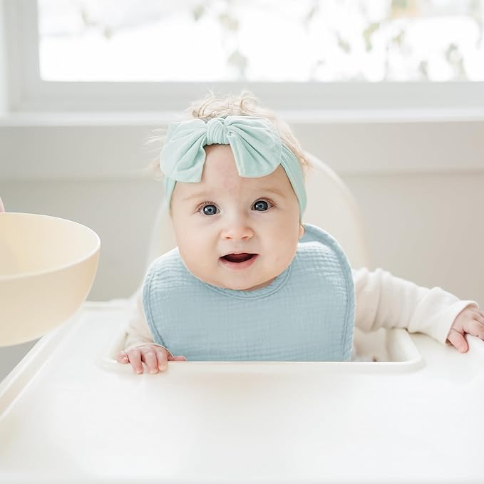 Konssy Muslin Baby Bibs 8 Pack Baby Bandana Drool Bibs Cotton - Image 5