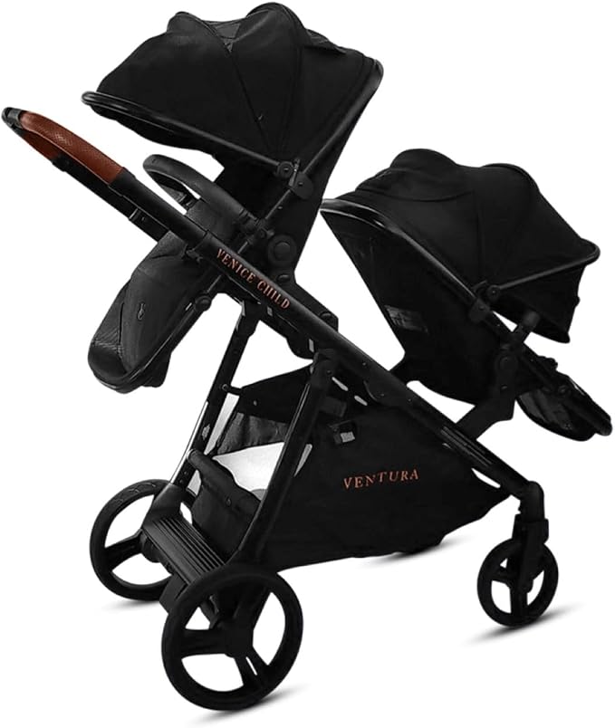 Venice Child Midnight Ventura Single to Double Sit-and-Stand Stroller & 2nd - Image 2