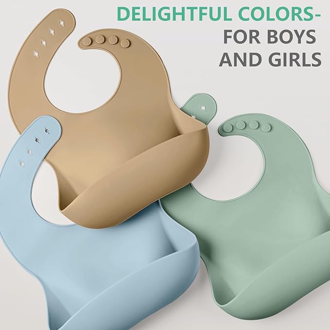 Cuddle Campus Set of 3 Silicone Bibs - Image 6