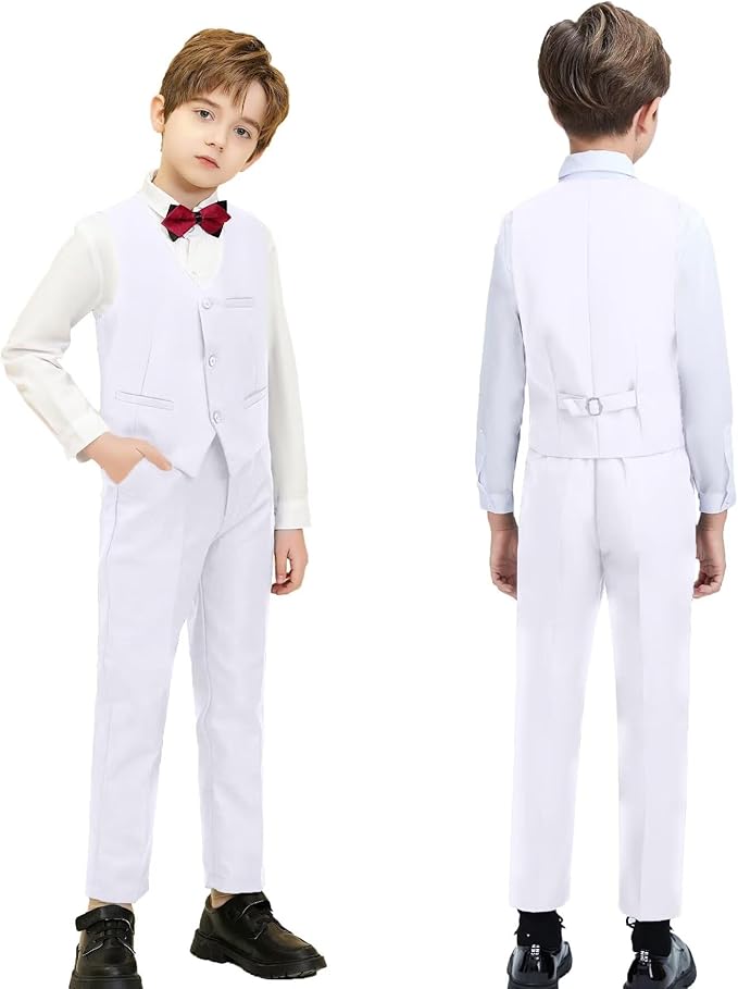 Boys Suit Set Slim Fit Kids Formal Suits Toddler Tuxedo Wedding Prom Classic - Image 6