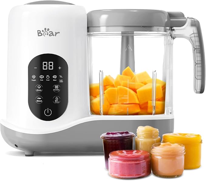 BEAR 2024 Baby Food Maker | One Step Baby Food Processor Steamer Puree Blender by Bear