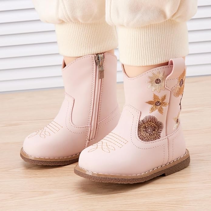 BMCiTYBM Baby Cowboy Cowgirl Boots Infant Western Shoes Boys Girls Round Toe - Image 3