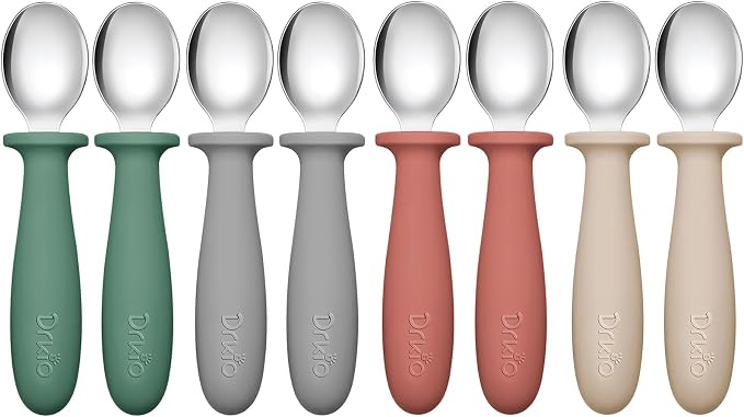 DRKIO 8 PCS Toddler Spoons Set by DRKIO