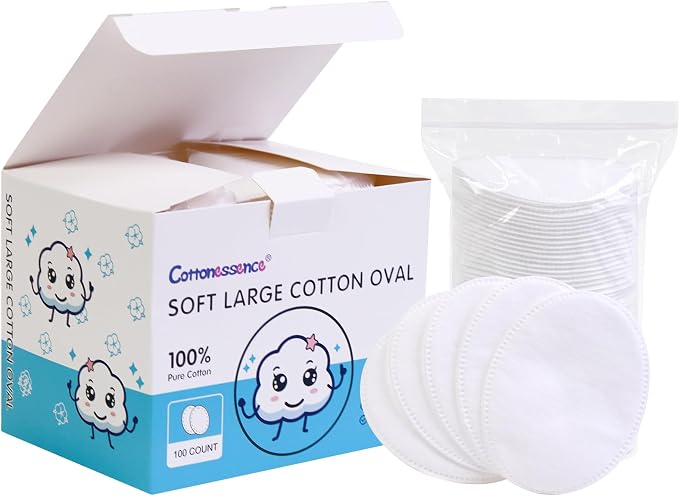 Oval Cotton Pads- 100% Pure Cotton, Gentle Enough by CraftingHealthUnveilingBeauty