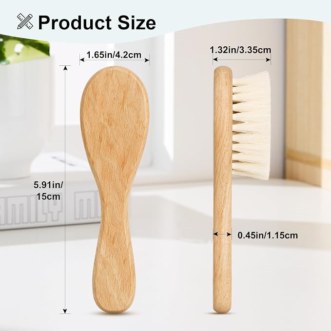 Baby Hair Brush and Purple Cradle Cap Brush Set - Image 4