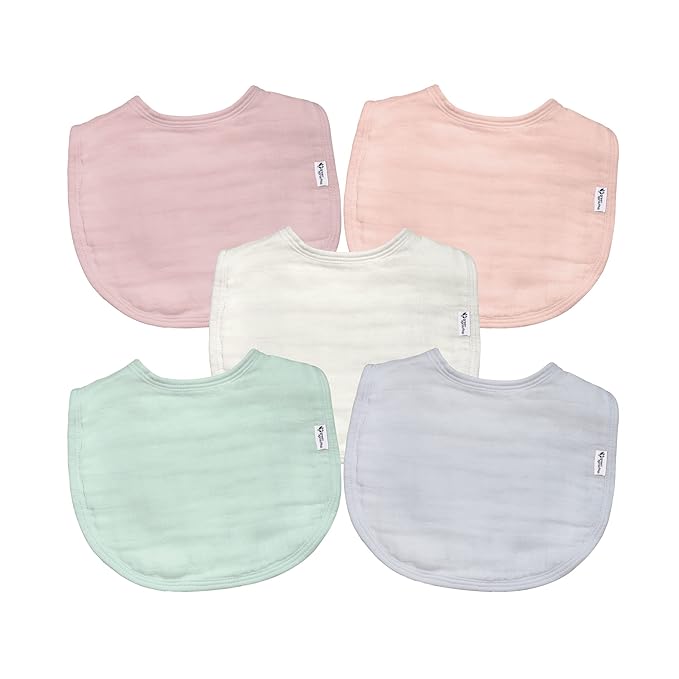 green sprouts Absorbent Organic Cotton Muslin Bibs, 0-12mo Hypoallergenic by GreenSprouts