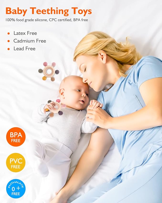 akolik Baby Teething Toys, Teething Relief Toy, BPA Free Baby Chew Toys Infant - Image 2
