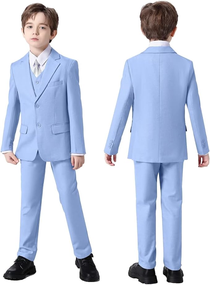 Boys Suit Set Slim Fit Kids Formal Suits Toddler Tuxedo Wedding Prom Classic - Image 5