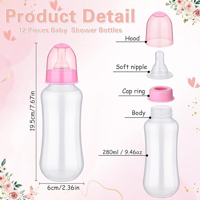 TrelaCo Cool Baby Shower Games Sets 12 Pcs Feeding Bottles - Image 2