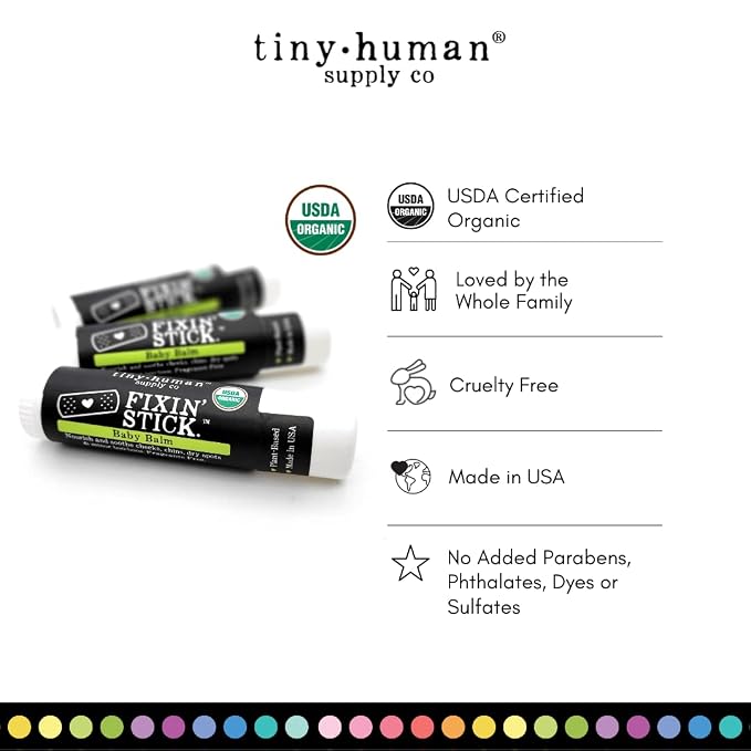 Fixin' Stick Organic Baby Balm 0.5oz, Drooly Chins, Drippy Noses and Dry Skin. - Image 4