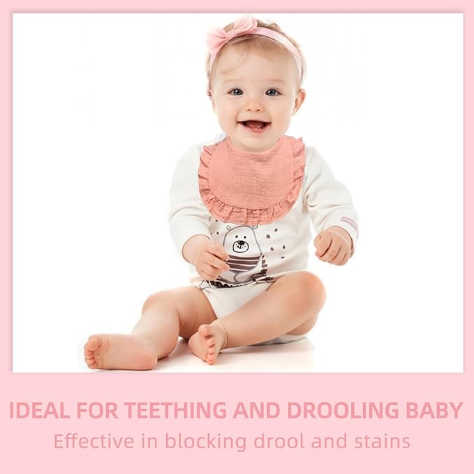 Baby Muslin Bibs, Bandana Drool Bib - Image 4
