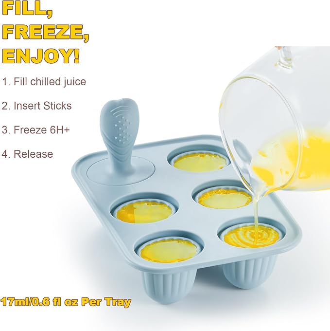 Toddler Popsicles Molds 1 Pack 6 Handle, BPA Free Silicone Baby Popsicles Molds - Image 6
