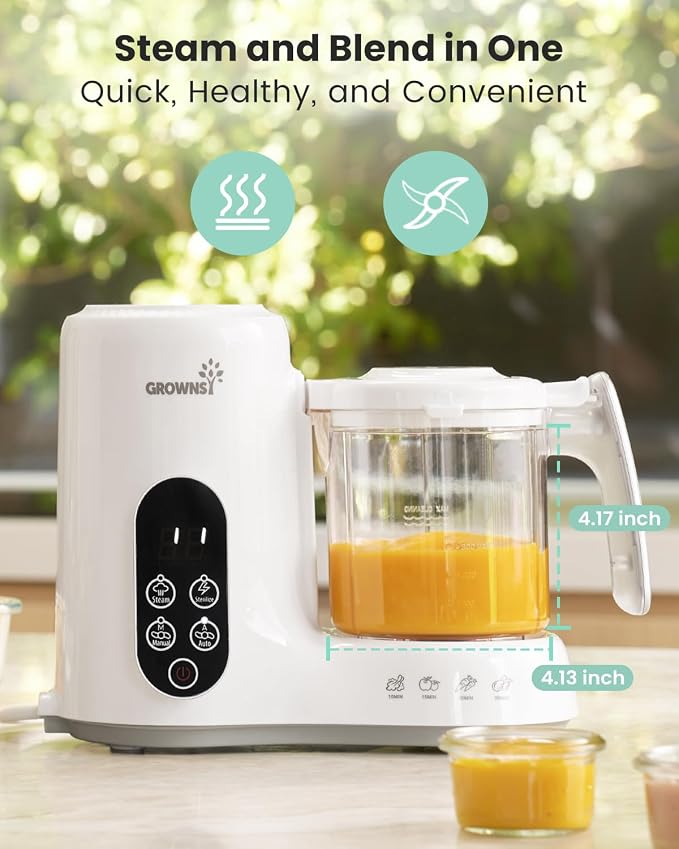 GROWNSY Baby Food Maker with Steam Basket, One Step Baby Food Processor Steamer - Image 2