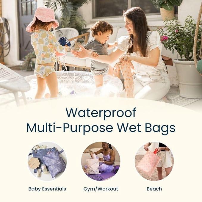 Tiny Twinkle Wet Dry Bag – 2 Pack Reusable Waterproof & Mess Proof Wet Bags - Image 2