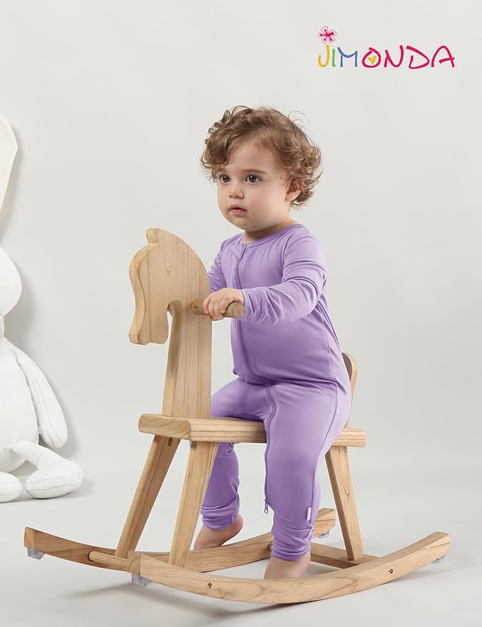 Jimonda Baby Footless Pajamas, Two Zip Closure Long Sleeve Romper, Infant - Image 4