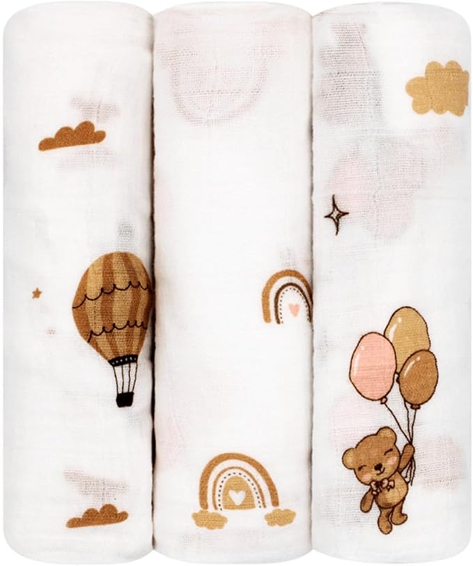 100% Muslin Cotton Baby Receiving Cloths, 27x27 in, Soft & Gentle by Unknown