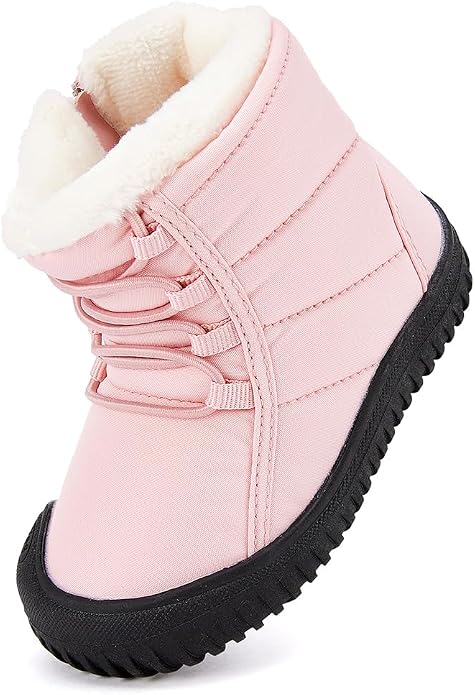 BMCiTYBM Toddler Baby Snow Boots Winter Shoes Boys Girls Cold Weather Baby Faux - Image 3