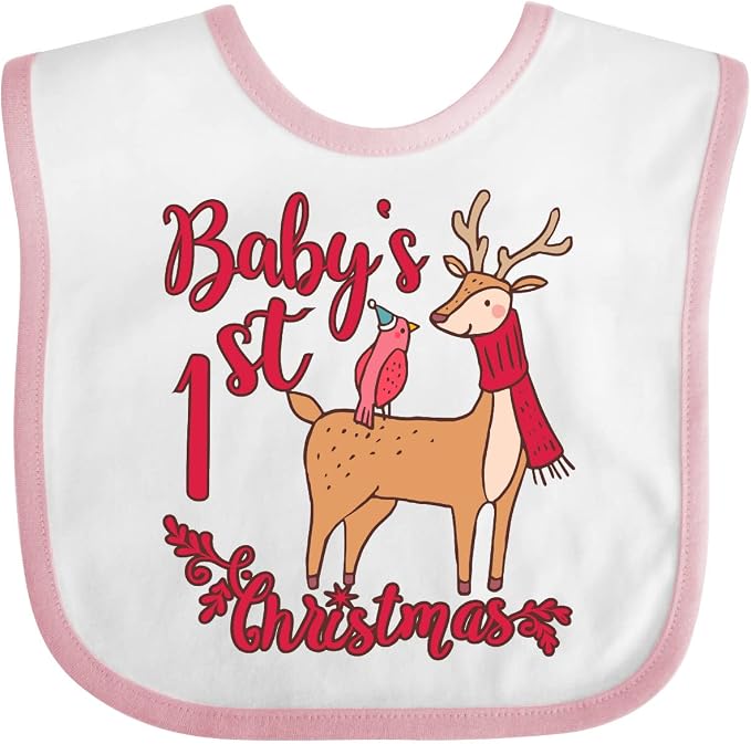 inktastic Baby's First Christmas Baby Bib by Inktastic