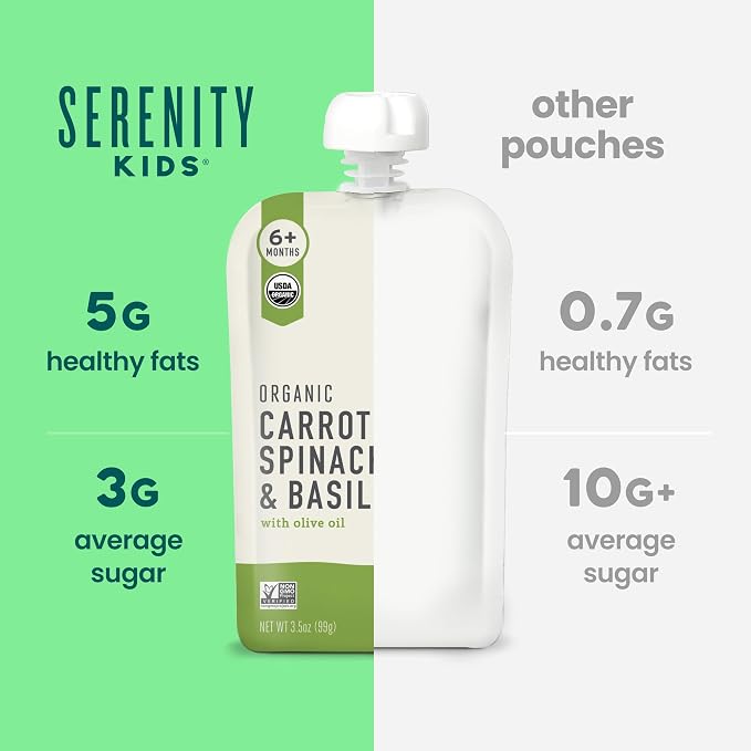 Serenity Kids 6+ Month Organic Veggie Puree Baby Snacks Pouches - Image 7