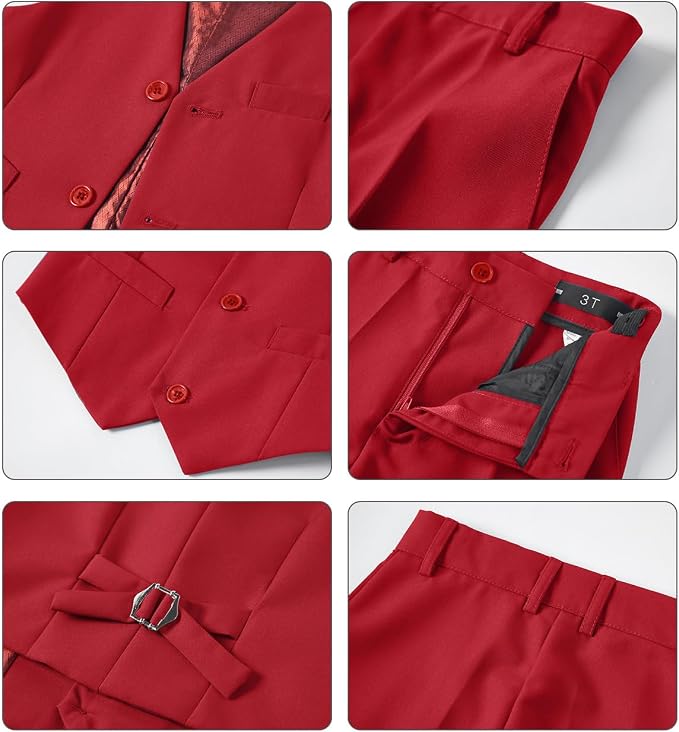 Boys Vest Set Formal Dress Suits Wedding Outfit Dresswear - Image 5
