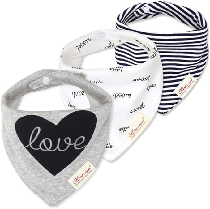 JN&LULU 3 Pack Newborn Baby Bibs Bandana Drool Bibs by JNLULU