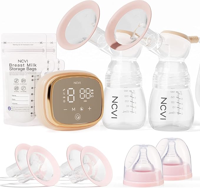 NCVI Double Electric Breast Pump 8102, Upgraded 4400mAh Battery by NCVI