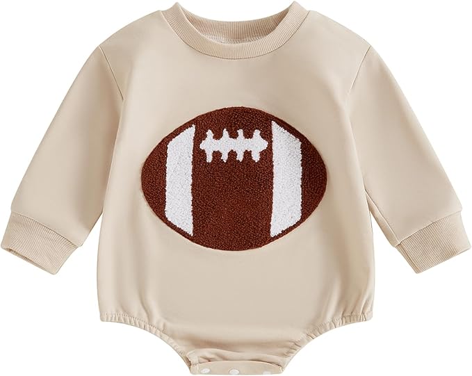 VISGOGO Newborn Infant Baby Boy Girls Oversized Romper Little Dude Sweater by VISGOGO