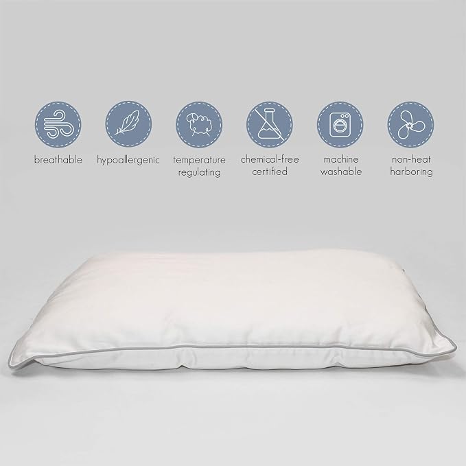 Woolino Toddler Pillow, Premium Breathable 100% Wool Fill & Cotton Cover - Image 4