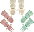PandaEar 6 Pack Baby Led Weaning Spoons Forks 6+ Months | Silicone Baby Spoons by PandaEar