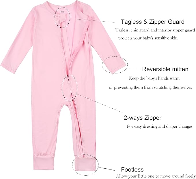Aablexema Baby Footless Pajamas Zipper - Image 3