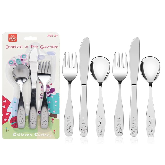 Lehoo Castle Kids Silverware, Kids Utensils Includes Forks and Spoons, Toddler by LehooCastle