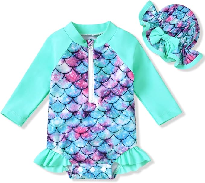 Aalizzwell Baby Girls Long Sleeve One Piece Swimsuit by Aalizzwell